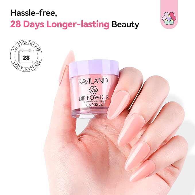 SAVILAND Advanced Dip Powder Nail Kit with Nail Drill: 28 Days Long-lasting 20 Color Pink Nude Dip Nails Powder Starter Kit Dipping Powder Liquid Set Dip Base Top Activator Brush Saver French Nail Art