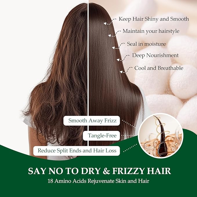 Silk Bonnet for Sleeping Women, 100% Mulberry Silk Sleep Cap with Elastic Band, Real Mulberry on Both Sides, Black