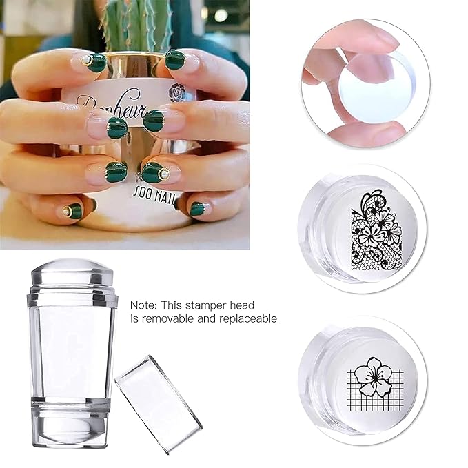 7 Colors Nail Stamping Polish Gel Nail Stamper Kit with 5 Pcs Nail Stamping Plates for Nails Art Stamp Beginners Kit