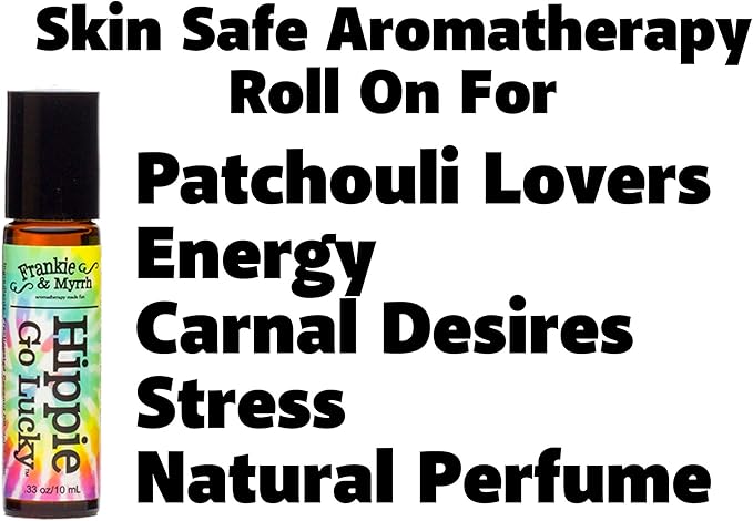 Frankie & Myrrh Hippie Go Lucky | Patchouli Grapefruit Essential Oil Roll-On Natural Cologne/Perfume | Aromatherapy Roller for Energy and Relaxation
