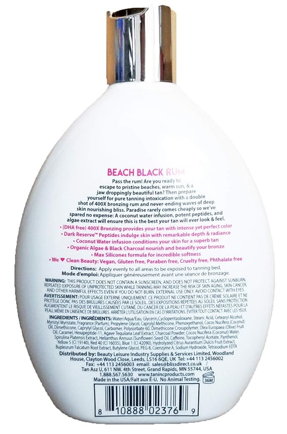 Tan Asz U Beach Black Rum 400X - 13.5 oz. Tanning Lotion