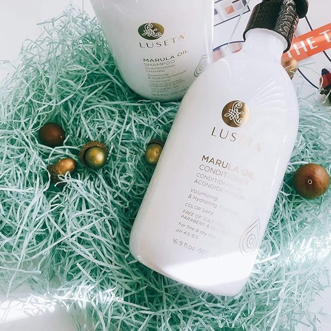 Luseta Marula Oil Shampoo & Conditioner Set, for Fine and Dry Hair, 2 x 16.9 Oz