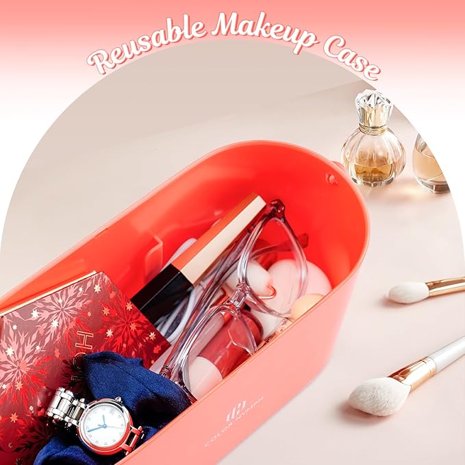 Color Nymph Makeup for Kids with LED Mirror, Make Up Set with Carrying Case for Beginners, Including 26-Color Face Palette Highlighter Lipgloss Eyeliner Dual-Ended Brush