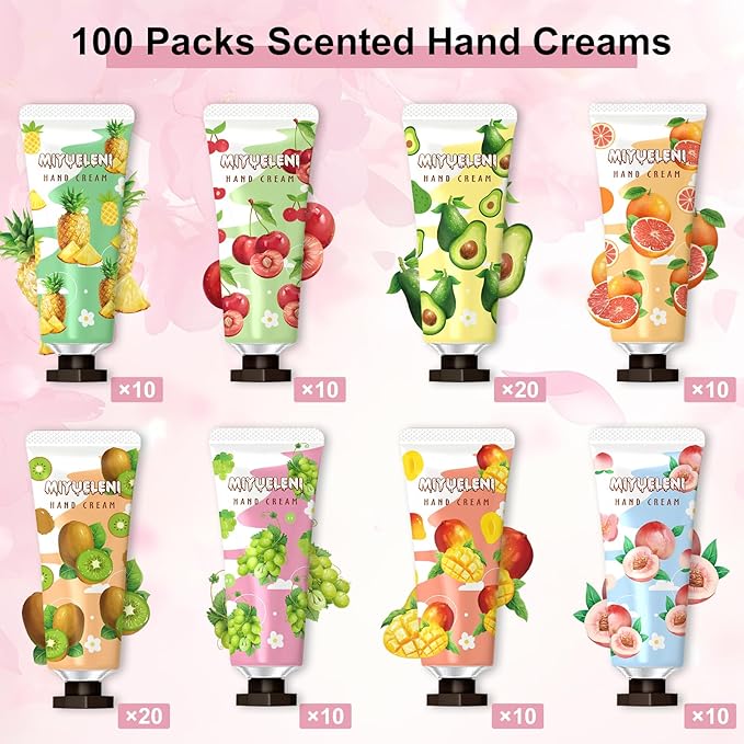 100 Pack Hand Cream Gifts Set, Hand Lotion Travel Size, Teacher Appreciation Gifts, Mothers Day Gifts, Mini Lotion Bulk, Thank You Gifts, Mini Hand Cream Gifts for Women Corworkers Nurse Birthday