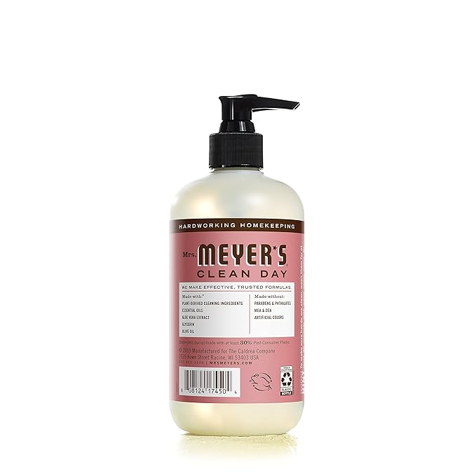 MRS. MEYER'S CLEAN DAY Hand Soap, Made with Essential Oils, Biodegradable Formula, Rosemary, 12.5 fl. oz