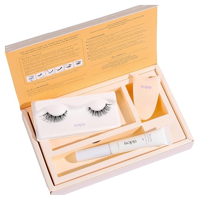 False Eyelashes, Ultra Soft Clear Band Lashes Wispy, Reusable Strip Lashes, Natural Lashes 1s Wearing Starter Friendly Kit (ECHO)