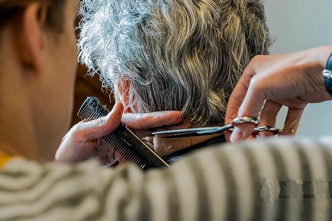 Professional 7.0 inch Hair Scissors, Hair Cutting Scissors Multifunctional Thinning Scissors Straight Shears Tools for Mother Father Friends' Christmas Gift, Black