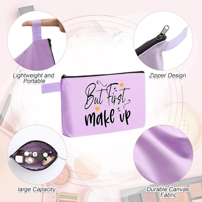 Reginary 60 Pieces Canvas Makeup Bags Bulk End of School Years Gift Cute Travel Cosmetic Pouch Multipurpose Blank Small Toiletry Bag DIY with Zipper for Travel Women Teens,15 Colors(9.8 x 5 x 2 Inch)