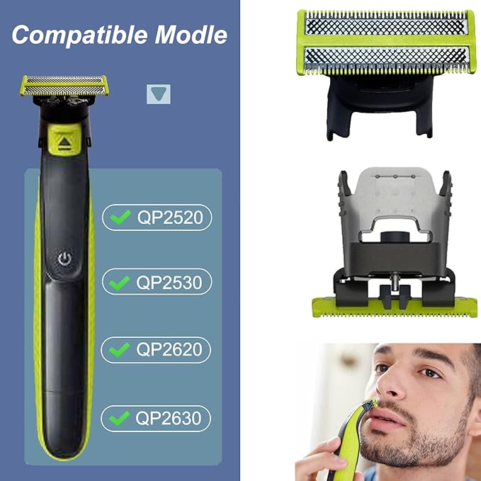 4 Pack Replacement Blades Compatible with Norelco One 1 Blade, Durable Stainless Steel, Trim, Edge and Shave,Suitable spare blades QP210/80 QP2515 QP2520 QP6510 QP6530