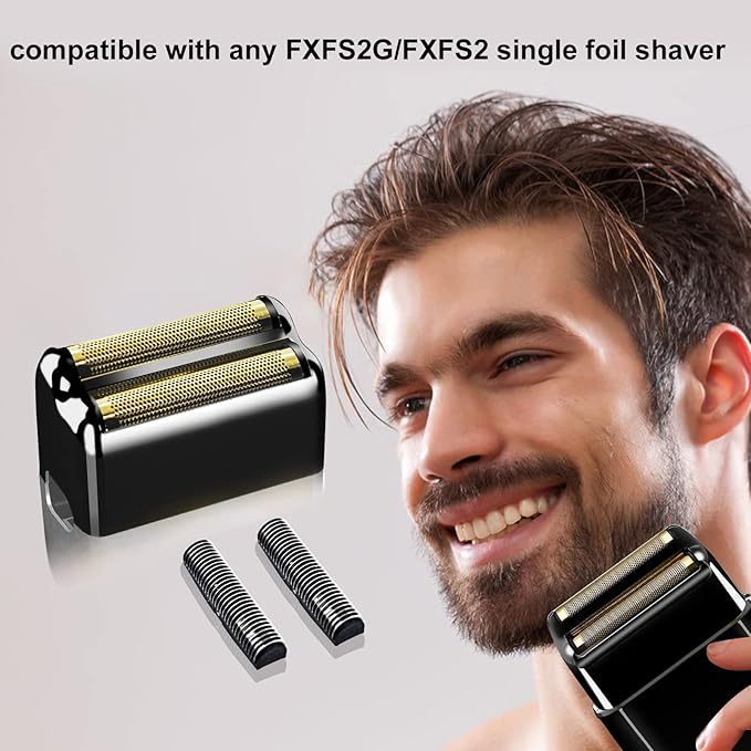 3 pack Replacement Foil and Cutters Compatible with BaBylissPRO Barberology FXFS2 Shaver Metal shaver foil replacement heads,Black