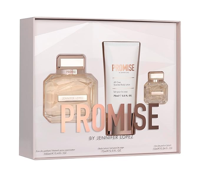 Jennifer Lopez Promise Gift Set 100ml (3.4 Fl Oz) Eau de Parfum, 75ml (2.5 Fl Oz) Body Lotion & 10ml (0.34 Fl Oz) Miniature