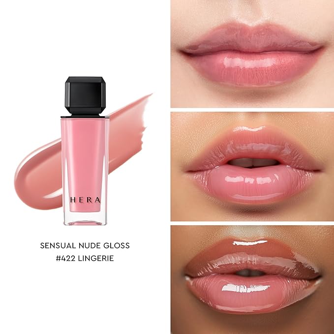 HERA Sensual Nude Lip Gloss #422 LINGERIE | Volumizing Sheer & Glossy Finish, Non-sticky, Moisturizing and Hydrating, Korean Makeup, 0.17 oz. (5g)
