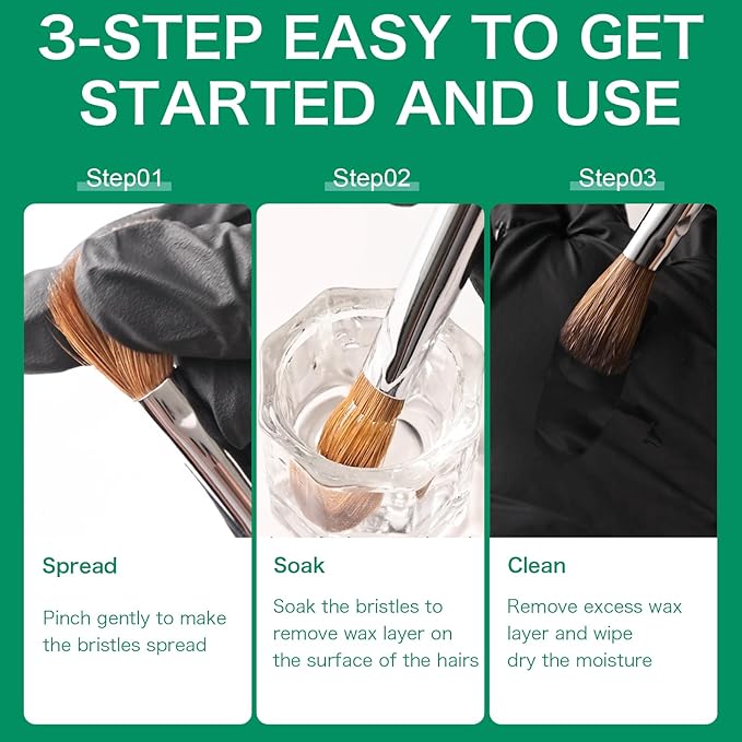 4Pcs Acrylic Nail Brushes Set, Kolinsky Acrylic Nail Art Brush, Art Design & Polish Mistake Cleaning Manicure Tools for Women Acrylic Application (Size 4 8 12 16)