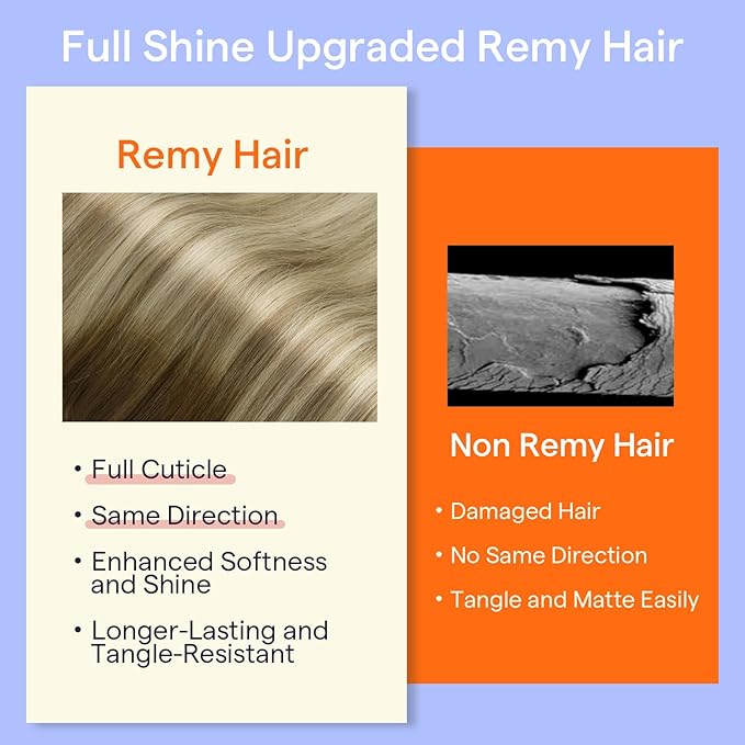 Full Shine Brown Clip in Hair Extensions Real Human Hair Short Hair Ombre Clip in Extensions Brown Balayage Blonde Hair Extensions 7 Pcs Double Weft 12 Inch 95 G