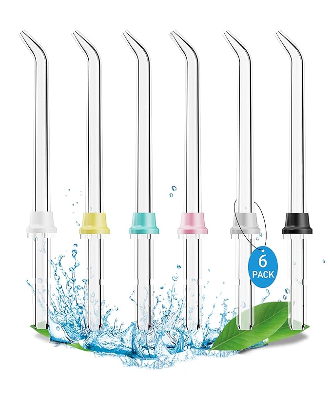 Replacement Tips for Waterpik Water Flosser (6 Classic Jet Tips), Waterpik replacement heads, Replacement Classic Jet Tips Compatible with Waterpik Oral Irrigator