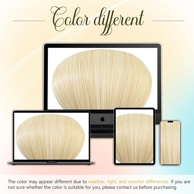 Clip in Hair Extensions Platinum Blonde Hair for women 75g Real Human Hair 15 Inch #60 Soft and Smooth Remy Hair Extensions Clip ins