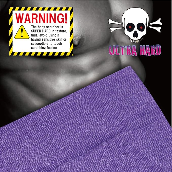 Extra Rough, Exfoliating Washcloth [Made in Japan] Exfoliating Towel Special Texture Makes Fluffy Foam Lather, Back Scrubber, Dead Skin Cell Remover [Loofah for Women and Men] (2pcs Set)