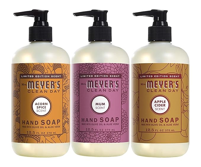 MRS. MEYER'S CLEAN DAY New Spring Scent Variety Pack (Apple Cider + Acorn Spice + Mum)