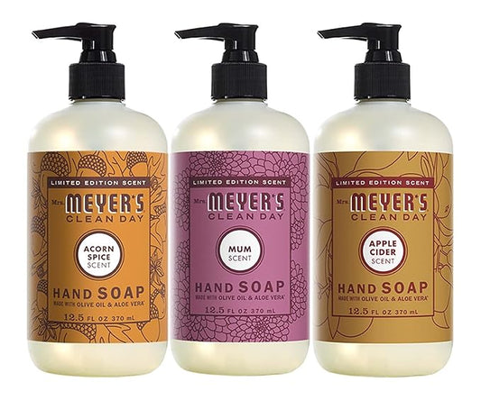 MRS. MEYER'S CLEAN DAY New Spring Scent Variety Pack (Apple Cider + Acorn Spice + Mum)