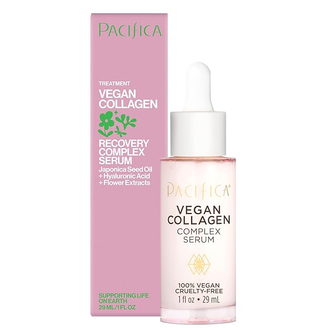Pacifica Vegan Collagen Complex Face Serum Anti Aging Hydrating Serum w/Hyaluronic Acid for Plumping & Firming Collagen Boosting Facial Serum for Fine Lines & Wrinkles Clean Dermatologist Tested