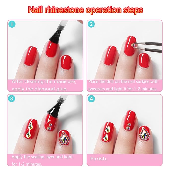 3100Pcs AB Crystal Nail Rhinestones, HOINCO Mix 20 Styles Flatback Rhinestone, 12 Types of 600 Diamonds + 2500 Round Beads, Crystals 3D Flat Back Gemstones for Nail DIY Crafts with Tweezers Pen