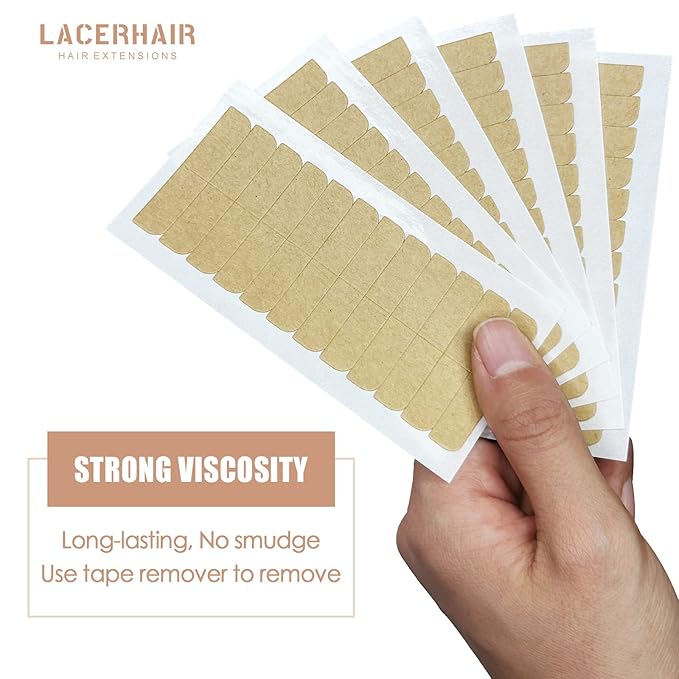 Lacer Replacement Tape Tabs Double Sided for Tape in Hair Extensions 4 * 0.8 cm (1.6 x 0.31 Inch)