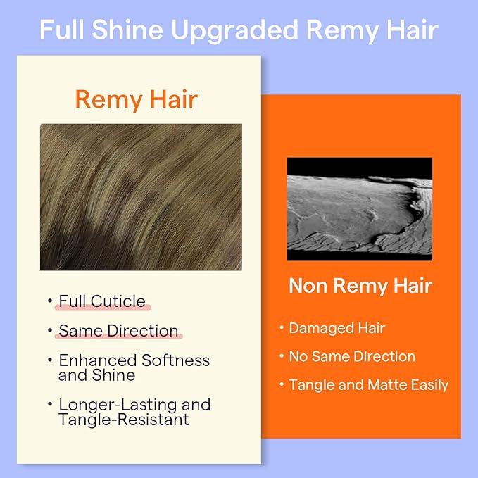 Full Shine Clip in Hair Extensions Real Human Hair Dark Brown Ombre Light Brown Mix Caramel Blonde 12 Inch Hair Extensions for Short Hair Balayage Hair Extension Clip ins 7 Pcs 95 G