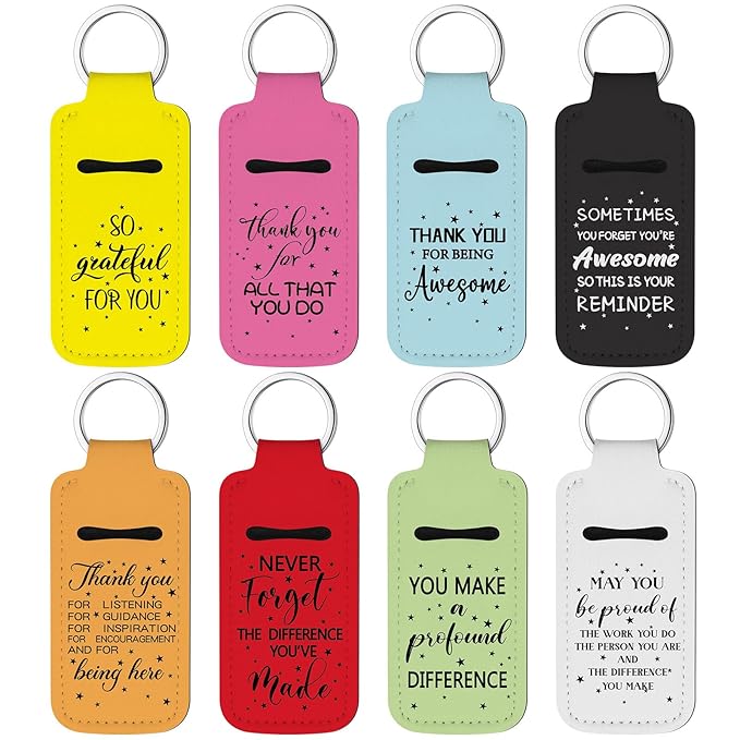 72 Pcs Lipstick Holder Bulk Lipstick Holder Keychain Thank You Inspirational Lip Gloss Pouch Portable(Bright Colors)