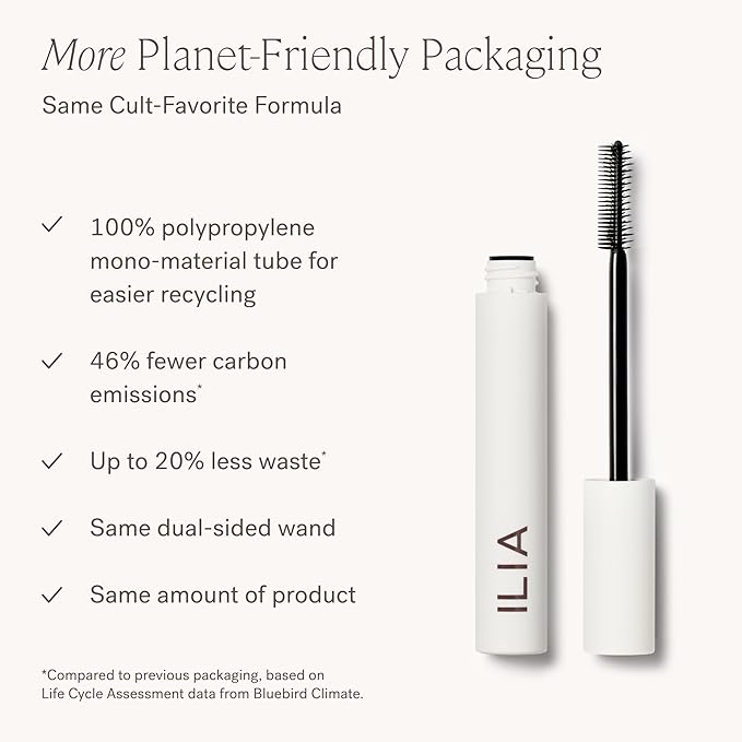 ILIA - Limitless Lash Mascara | Non-Toxic, Cruelty-Free, Lightweight & Nourishing, Flake + Smudge-Resistant, Black Mascara, Ophthalmologist-Tested, Safe For Sensitive Eyes