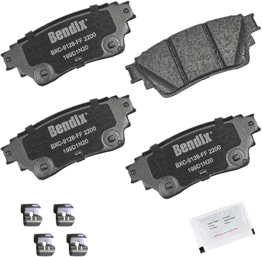 Bendix Priority1 CFC2200 Ceramic Rear Brake Pads for INFINITI QX60 2023-2022, Mitsubishi Outlander 2023-2022, Nissan Altima 2024-2019, Kicks 2024-2021, Pathfinder 2024-2022, Rogue 2023-2022