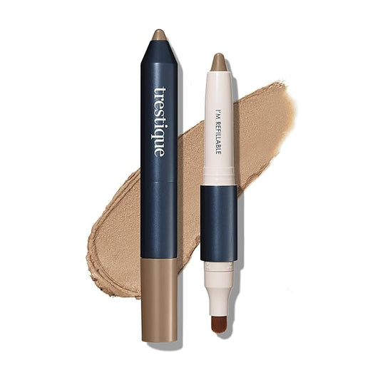 TRE'STIQUE Shadow Crayon, Refillable Eyeshadow Crayon With Built-In Blending Brush, Sustainable Shadow Makeup, Clean Beauty Eyeshadow