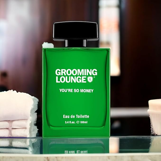 Grooming Lounge Men's Fagrances Eau de Best Perfume for Men - Features Energizing Notes of Lemon Bergamot Cardamom and Patchouli - Travel Size Perfume 3.4oz (You're So Money)