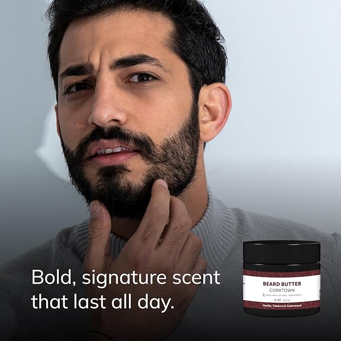 Detroit Grooming Co. Beard Butter for Men | Softens, Thickens & Hydrates with Safflower Oil & Shea Butter | Corktown Scent, 4oz