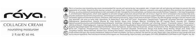 Raya Collagen Cream (302) | Moisturizing and Nourishing Face Cream for Combination and Dry Skin | Helps Reduce Fine Lines and Wrinkles