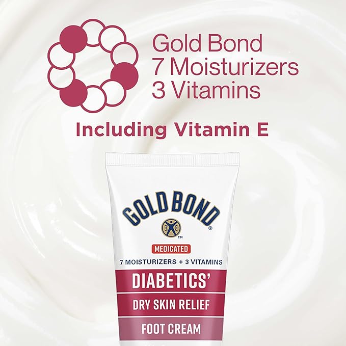 Gold Bond Medicated Diabetics' Dry Skin Relief Foot Cream, 3.4 oz., Skin Protectant