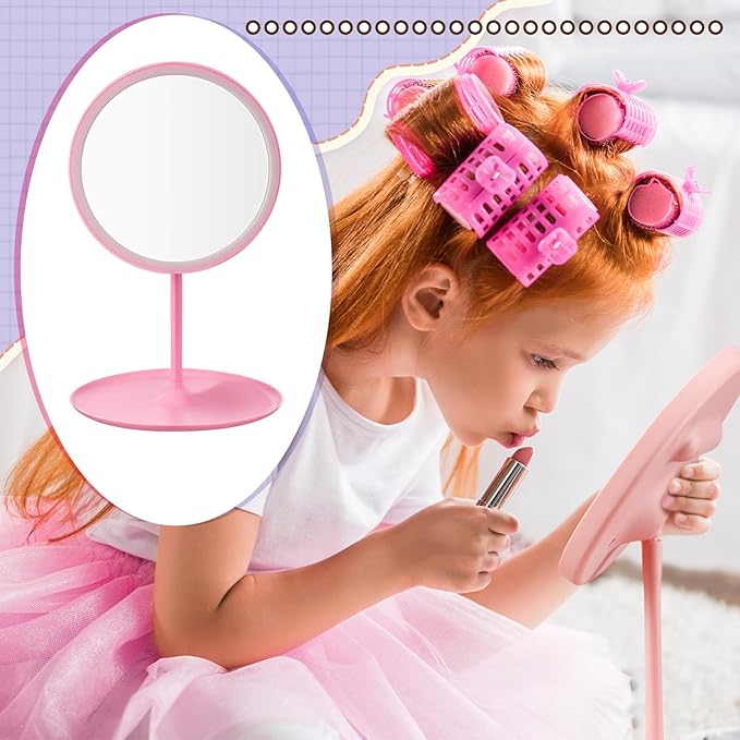 6 Pcs Spa Party Mirror Spa Party Supplies Sleepover Accessory Favors Makeup Mirror for Sleepover Slumber Birthday Favors Gift(Pink)