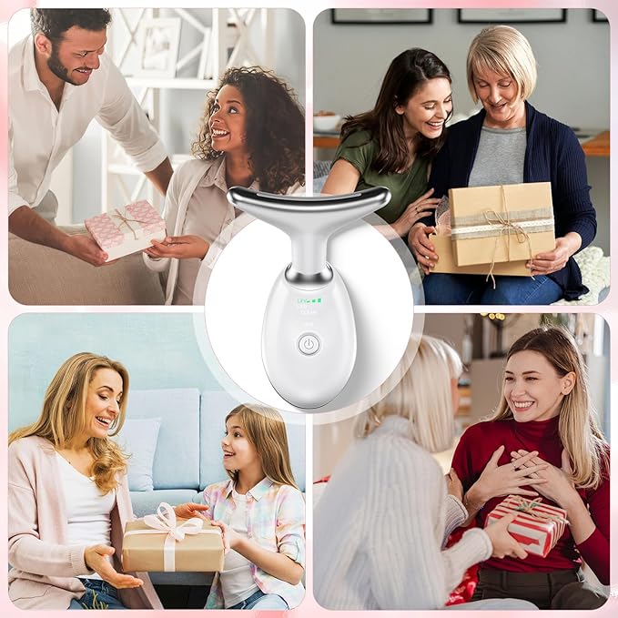 Neck Facial Massager, Light Face Neck Massager for Skin Care, Multifunctional Facial Skincare Tools with Vibration, at Home