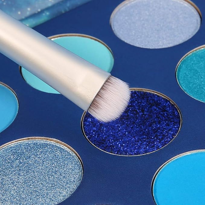 docolor Eyeshadow Palette 9 Colors Blue Eyeshadow Gemstone Shadow Palette Highly Pigmented Mattes Shimmers Naked Smokey Glitter Cream Colorful Powder Blendable Long Lasting Waterproof Makeup Palette