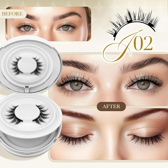 Ginani Magnetic Lashes,Ginani Magnetic Lashes Kit,Magnet Eyelashes with Applicator Natural Look,Reusable No Glue Needed Soft Eyelashes Kit for Women(Natural+Fuller+Simple)