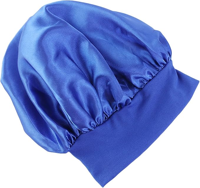 Tergy 12pcs Satin Bonnet Caps for Women Solid Color Hair Bonnets for Sleeping Elastic Band Bonnet Hats for Black Women Hair Care