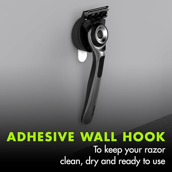 Gillette Labs with Exfoliating Bar by Men's Razor Set, 1 Shower Hook, Handle, 2 Blade Refills, Silver and Black, Razors for Men, Mens