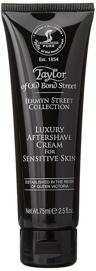 Taylor of Old Bond Street Jermyn Street Luxury Aftershave Cream for Sensitive Skin 75ml, 2.5 Ounce after shave lotion (06020-1)