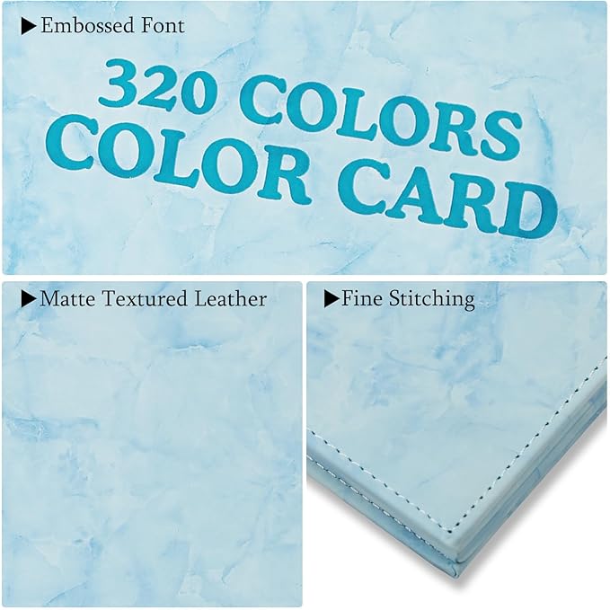 320 Nail Color Chart Book,Leather Nail Color Display Book with 480 Nail Tips & 1-400 Number Labels,Professional Nail Color Chart Display Book for Nail Polish Nails Art Design(Blue)