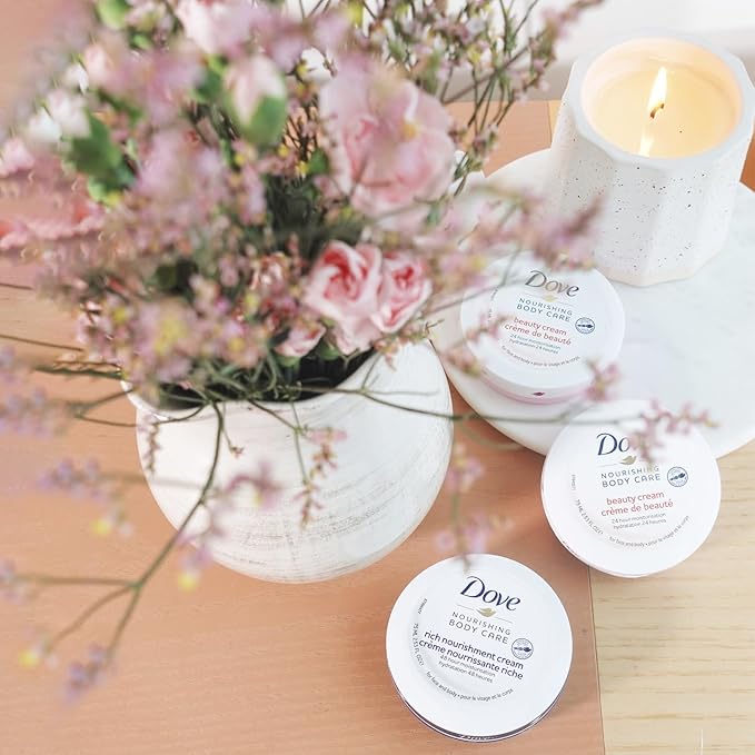 Dove Body Love Beauty Cream, Lightweight, Fast-Absorbing Face and Body Cream for Normal to Dry Skin, 24-Hour Moisture, Luxuriously Scented Face Cream, Hand & Body Lotion, 5.07 Fl Oz (Pack of 12)