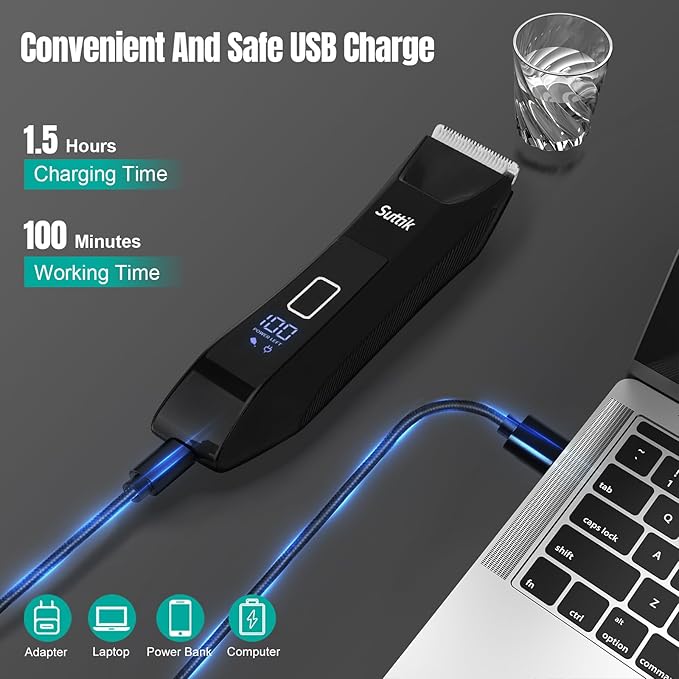 Manscape Body and Ball Trimmer for Men, 3-in-1 Pubic Groin & Nose Hair Trimmer, Ball Shaver & Body Groomer, Wet/Dry Electric Razors for Smooth Shaving, IPX7 Waterproof with Travel Case