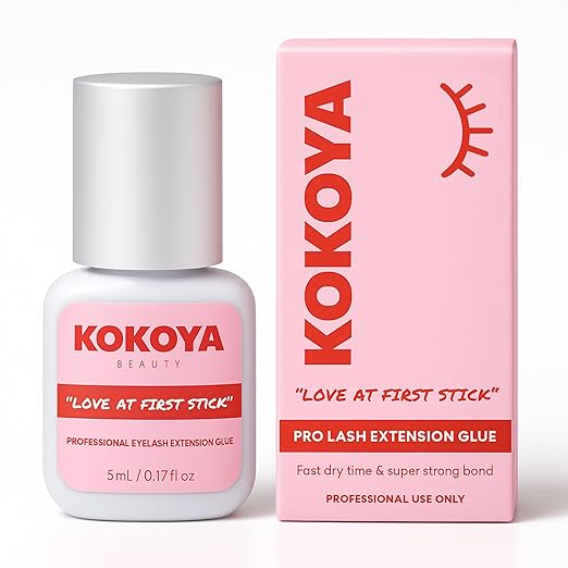 KOKOYA Beauty Professional Eyelash Extension Glue - 5mL Black Lash Glue, Up to 8-Week Retention, 0.5 Second Dry Time, K-Beauty Vegan & Cruelty-Free, Super Strong Hold Lash Adhesive