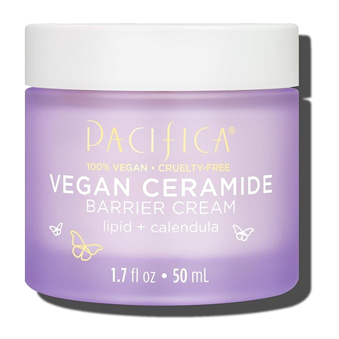 Pacifica Face Cream - Vegan Ceramide Barrier Cream w/Niacinamide & Shea Butter - Hydrating Daily Face Moisturizer Fragrance Free for Sensitive Skin, Vegan, Clean Beauty Allergy & Dermatologist Tested
