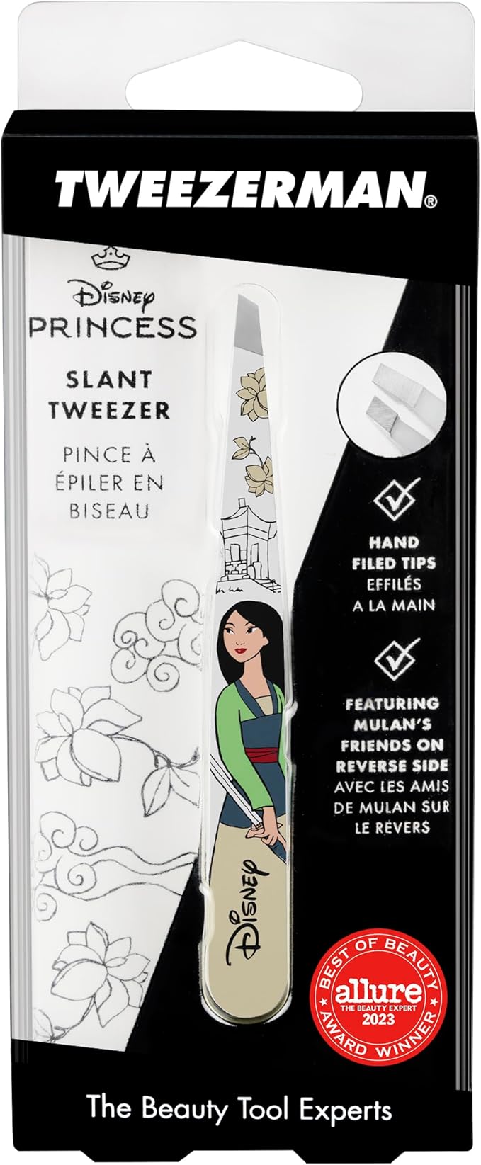 Tweezerman Mulan Slant Tweezer - Eyebrow Tweezers for Women and Men