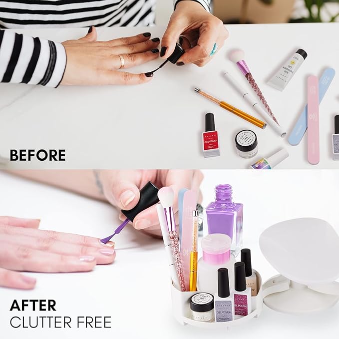 Makartt Gel Nail Polish Remover Clips Kit, Nail Polish Holder Hand Rest, 20 Pcs Resuable Finger and Toenail Acrylic Nail Polish Remover Wraps, Nail Polish Stand with Gel Holders and Multi Angle Rest