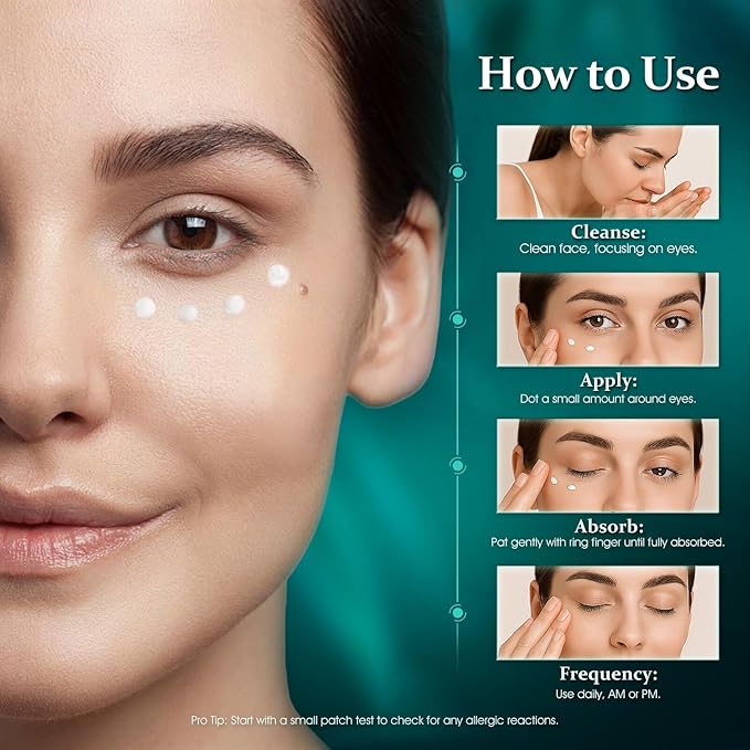 Retinol Under Eye Cream - Anti Aging Eye Cream for Eye Bags, Dark Circles, and Fade Wrinkles, Fine Lines Skin Care Treatment for Women and Men, (1 Fl Oz)
